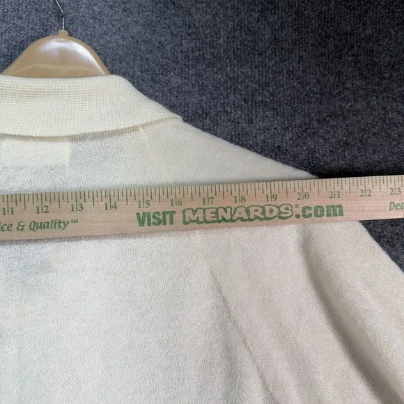 Vintage Zefran Chenille Terry Knit Sweater Mens Large Beige 80's Made in USA NOS - Picture 8 of 10
